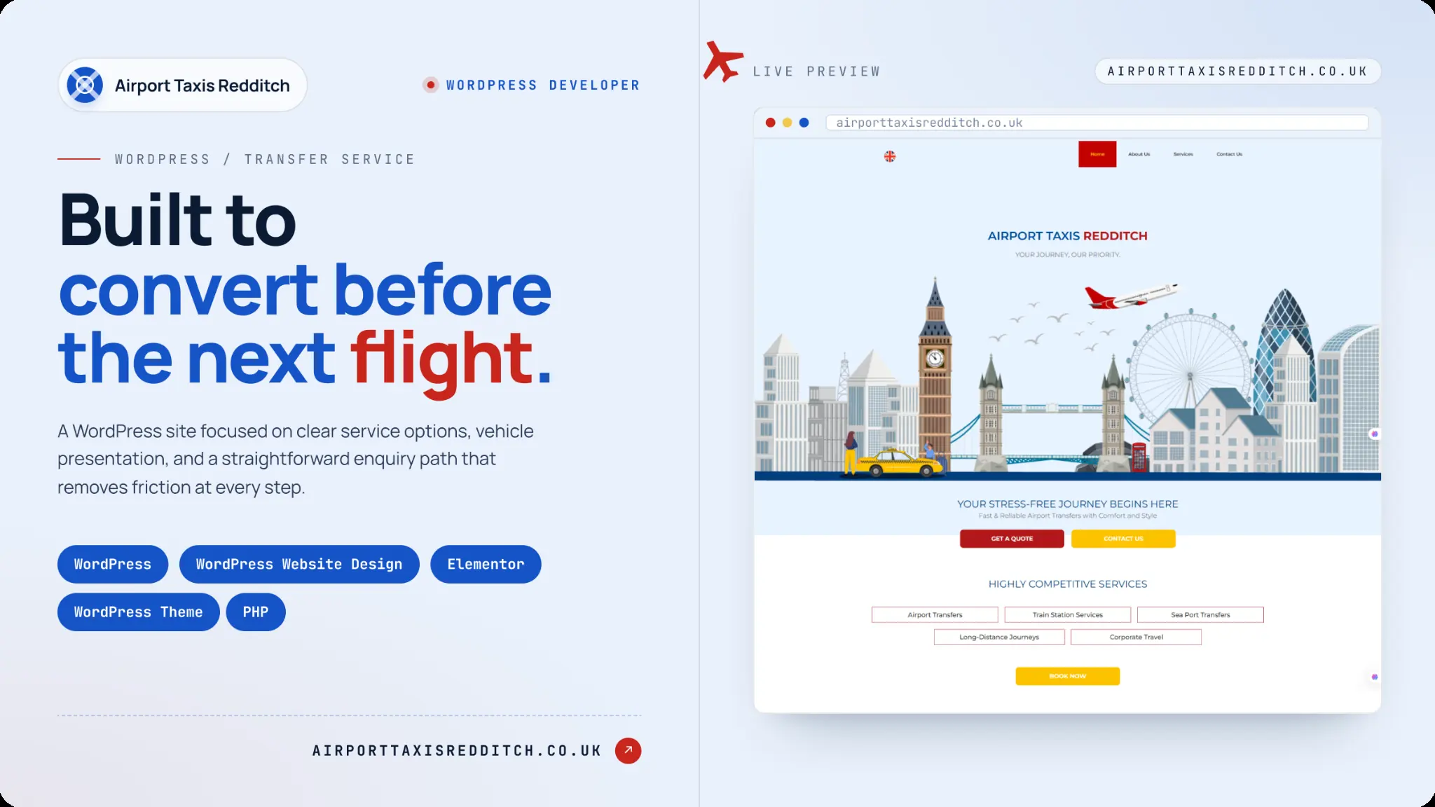 WordPress Website for Airport Taxi Service