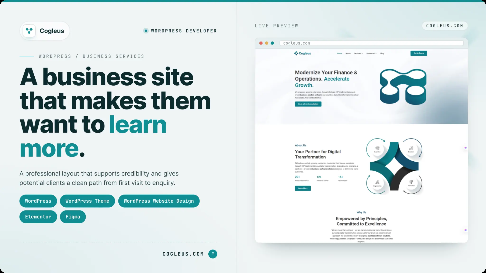 WordPress Website for Business Services