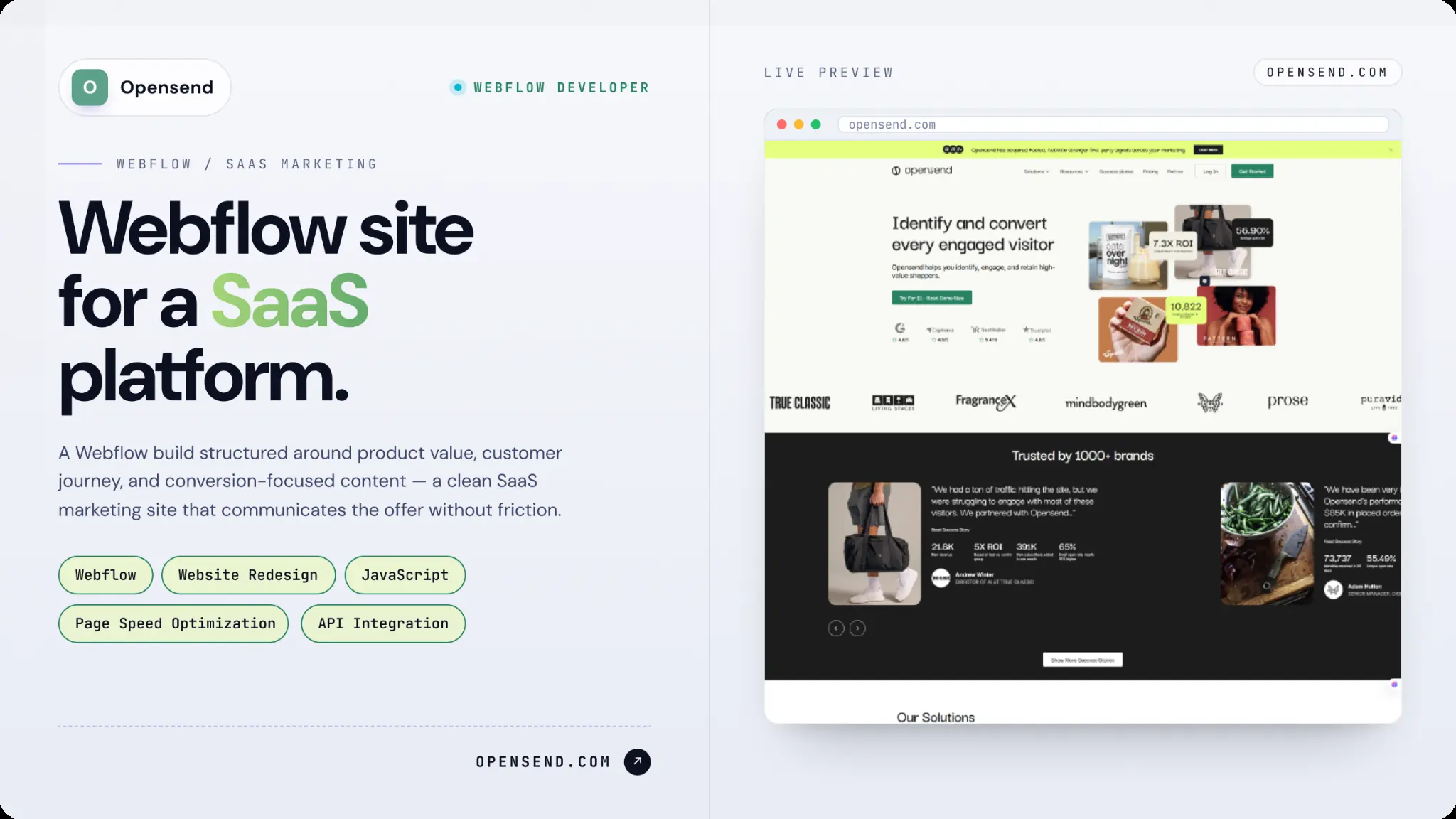 Webflow Website for SaaS Platform