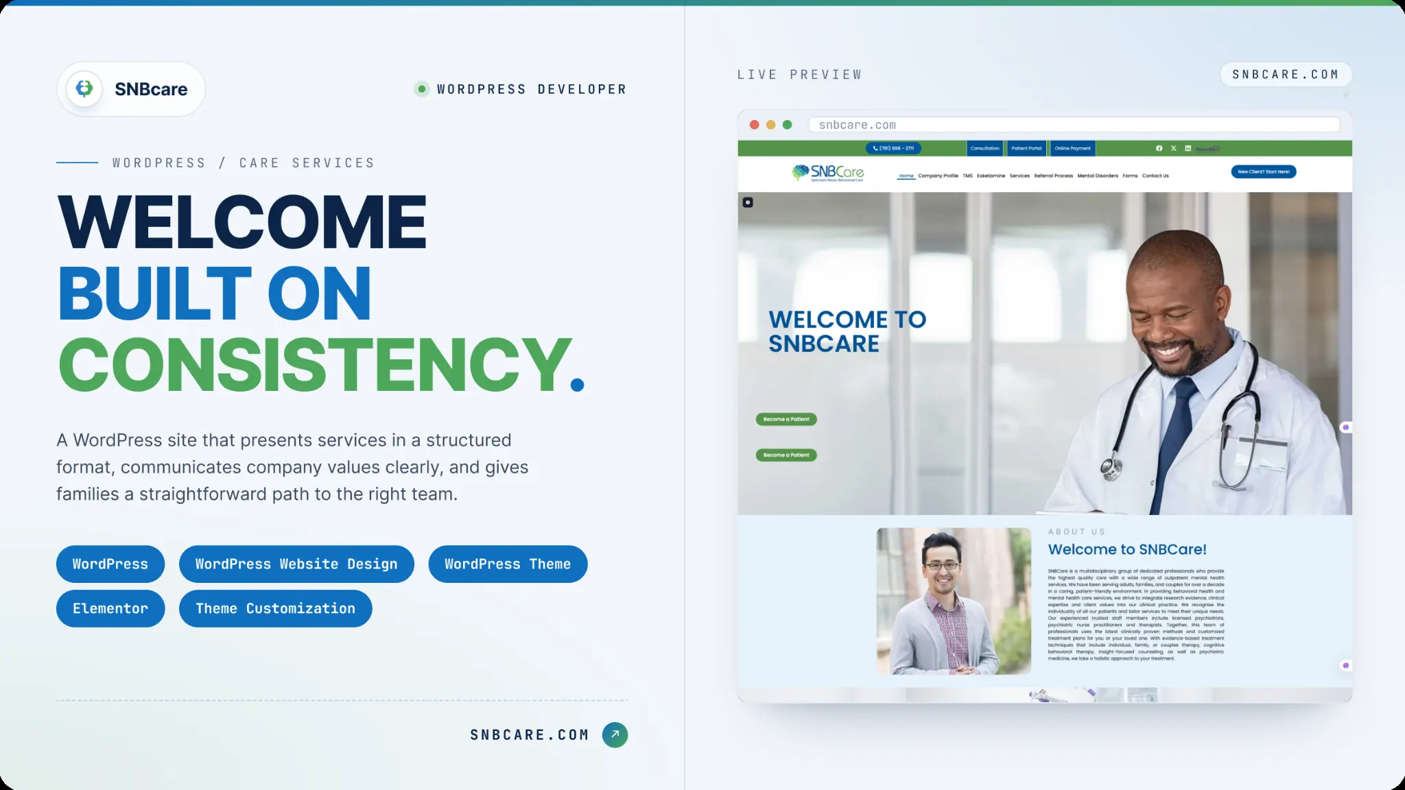 WordPress Website for Care Service Provider