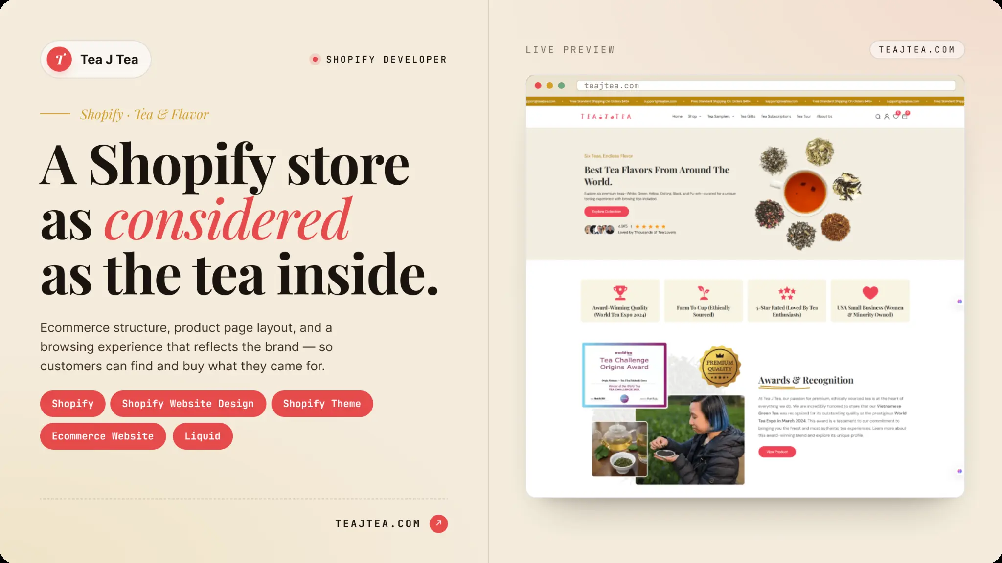 Shopify Store for Tea Brand